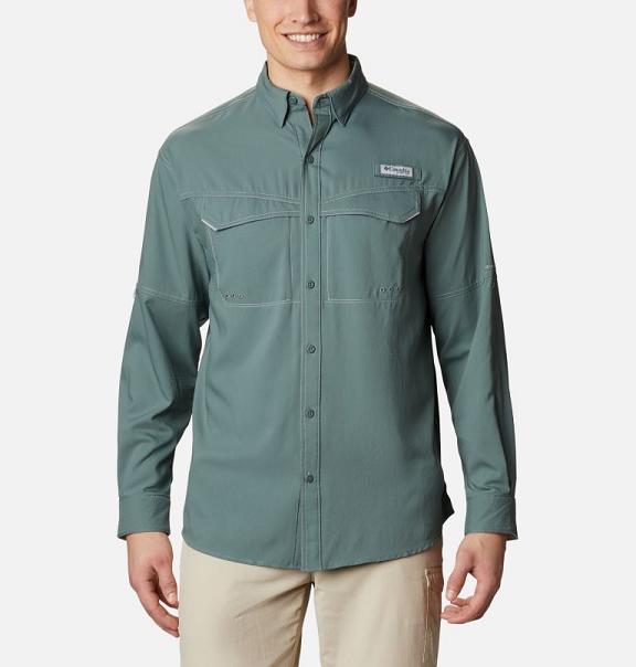 Columbia PFG Low Drag Offshore Shirts Green For Men's NZ15294 New Zealand